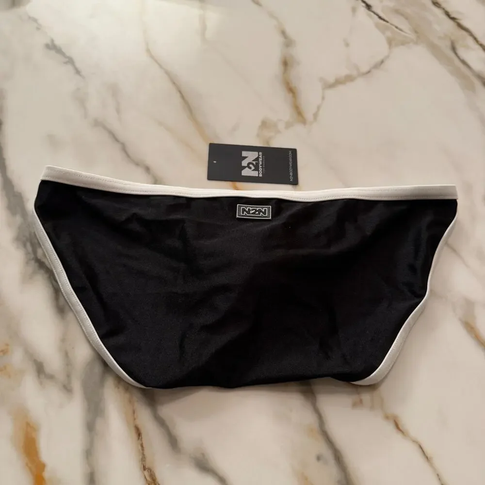 NEW N2N Bodywear Mens University String Swim Bikini Color Black Size Large